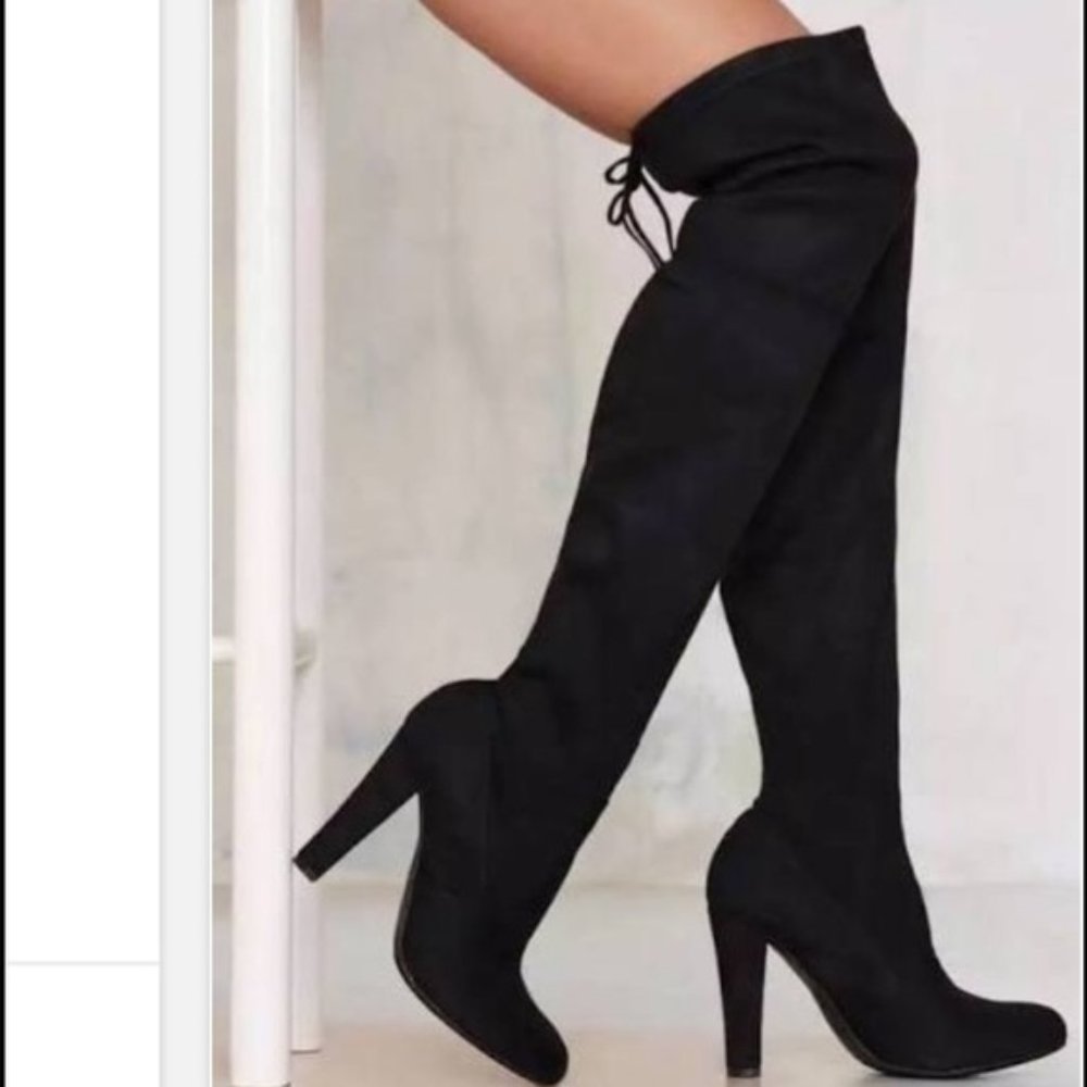 STEVE MADDEN 'Gracelyn' Tall Over the Knee Black Boots  Size: 9.5